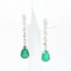 Picture of 14k White Gold Dangling Emerald & Diamond Earrings
