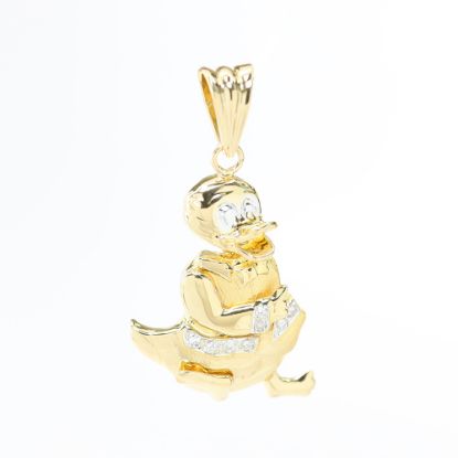 Picture of 18k Yellow Gold Diamond Duck Pendant