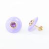 Picture of 14k Yellow Gold Round Amethyst & Lavender Jade Earring Studs