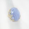 Picture of 14k Yellow Gold Oval Blue Lace Agate & Diamond Ring