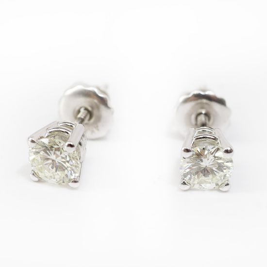 Picture of 14k White Gold Solitaire Studs