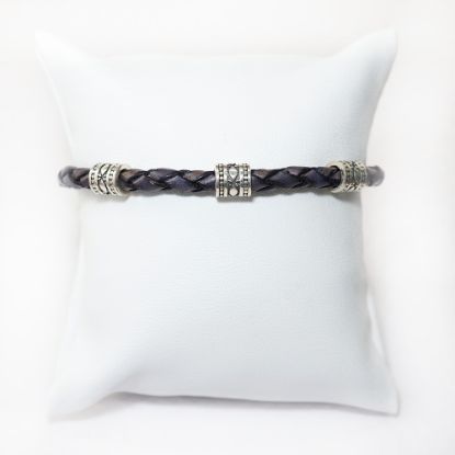 Picture of AXION Sterling Silver Leather Bracelet