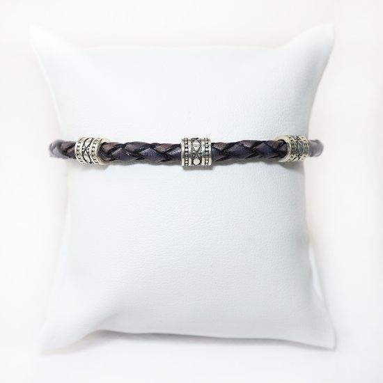 Picture of AXION Sterling Silver Leather Bracelet