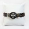 Picture of AXION Heavy Sterling Silver Braided Leather Bracelet with Cross Motif 