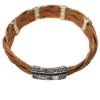 Picture of AXION Sterling Silver Greek Key & Light Brown Braided Leather Bracelet