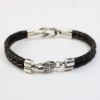 Picture of AXION Sterling Silver and Black Leather Nautical Knot Bracelet