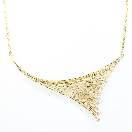 Picture of 14k Yellow Gold Diamond Collar Necklace