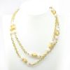 Picture of 18k Yellow Gold Pearl Link Chain Necklace