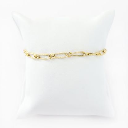 Picture of 14k Yellow Gold Figaro Chain Link Bracelet