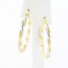 Picture of 14k Two Tone Gold Twisted Hoop Earrings