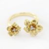 Picture of 14k Yellow Gold Diamond Plumeria Bypass Ring
