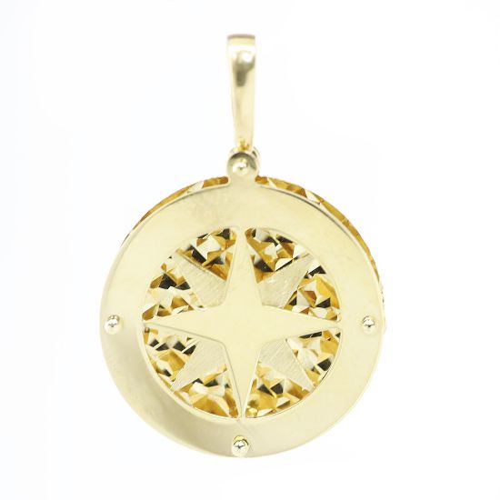 Picture of 14k Yellow Gold Compass Pendant