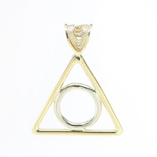 Picture of 14k Two Tone Gold Triangle Pendant