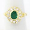 Picture of 18k Yellow Gold Oval Emerald & Diamond Halo Ring