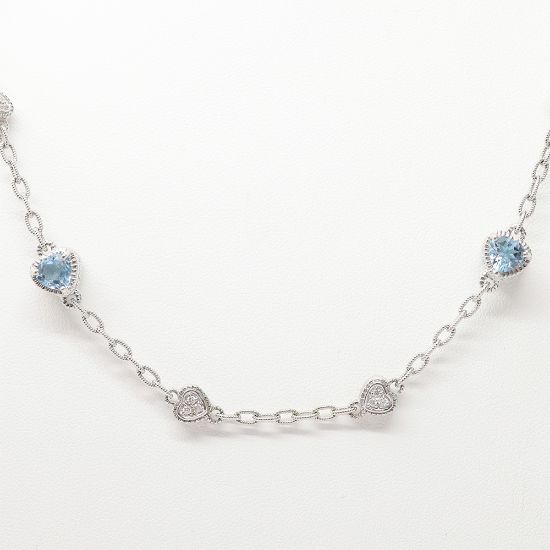 Picture of 18k White Gold Gemstone & Diamond Necklace