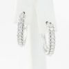 Picture of 14k White Gold Diamond Hoop Earrings