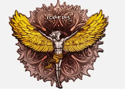 Picture of 2025 Cameroon Icarus 2 Ounce Silver Gilded Coin