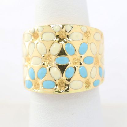 Picture of 18k Yellow Gold Enamel Ring