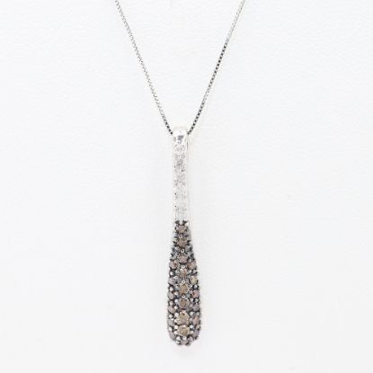 Picture of 14k White Gold Light Brown & White Diamond Pendant