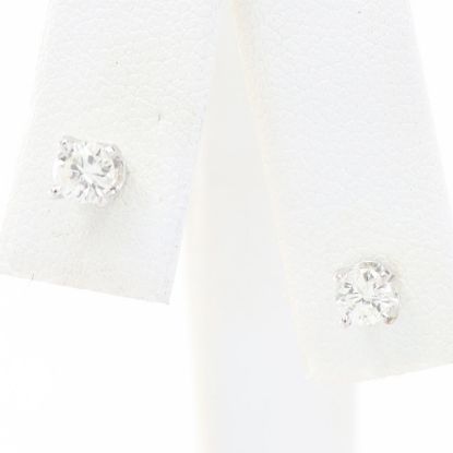 Picture of 14k White Gold Solitaire Earring Studs
