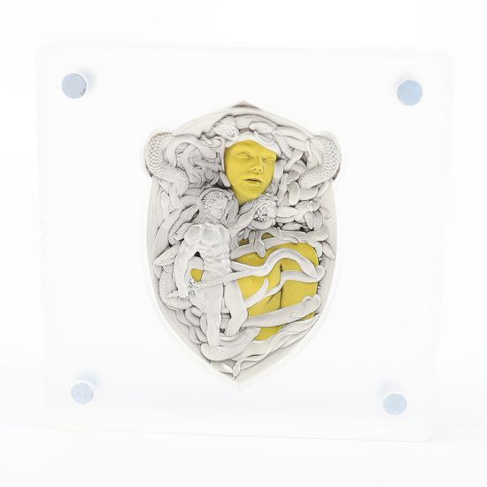 Picture of Republic of Gabonaise 3 Ounce Perseus Shield Colorized Silver Coin