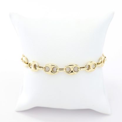 Picture of 14k Yellow Gold Puffed Mariners Link Chain Bracelet