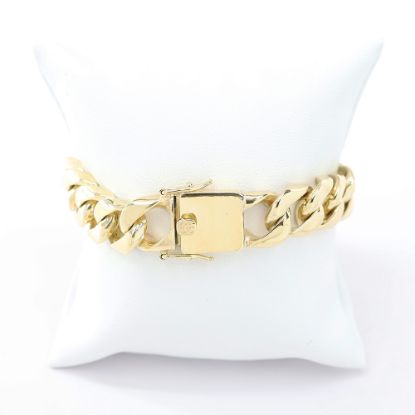 Picture of 14k Yellow Gold Cuban Link Chain Bracelet