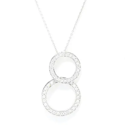 Picture of 18k White Gold Diamond Two-Circle Pendant