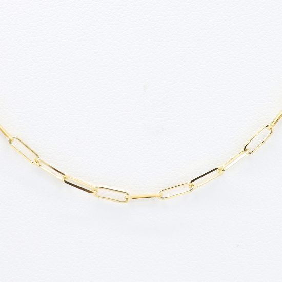 Picture of 18k Yellow Gold Paperclip Link Chain