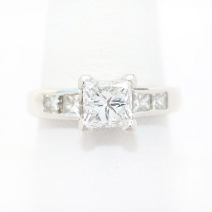 Picture of Platinum Brilliant Square Cut Diamond Ring