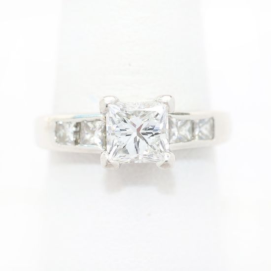 Picture of Platinum Brilliant Square Cut Diamond Ring