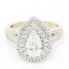 Picture of 14k White Gold Brilliant Pear Cut Diamond Halo Ring