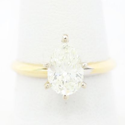 Picture of 14k Yellow Gold Brilliant Pear Cut Diamond Ring