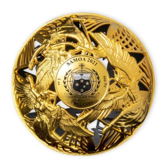 Picture of 2021 Samoa 2 Oz. 'Heaven and Hell' Filigree Spherical Silver Coin