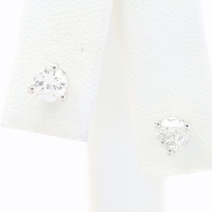 Picture of 14k White Gold Solitaire Studs