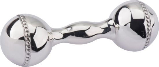 Picture of Beaded Sterling Silver Dumbbell Rattle