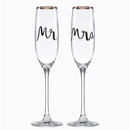Picture of 'Mr.' & 'Mrs.' Toasting Flute Pair