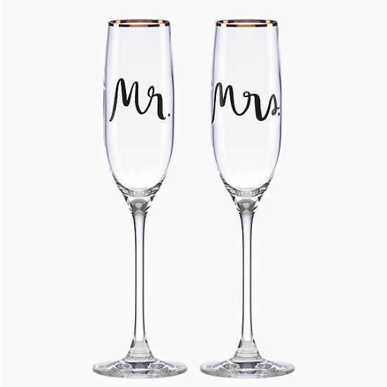 Picture of 'Mr.' & 'Mrs.' Toasting Flute Pair