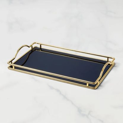 Picture of New Navy Glass Vanity Tray