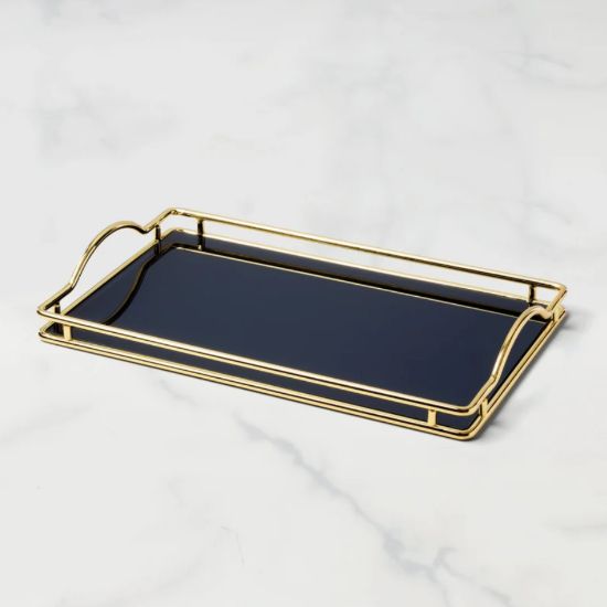 Picture of New Navy Glass Vanity Tray