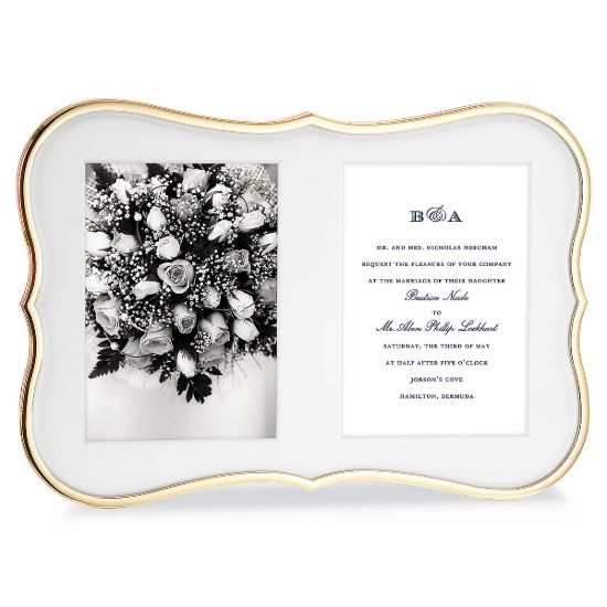 Picture of New Double 5x7" Gold Invitation Frame