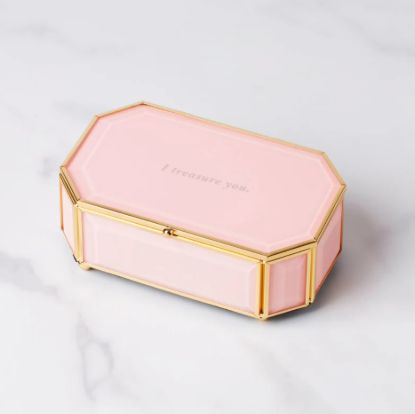 Picture of 'I Treasure You' Pink Jewelry Box
