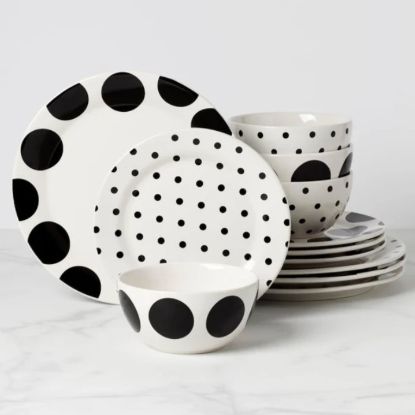 Picture of New 12-Piece Dinnerware Set, On the Dot