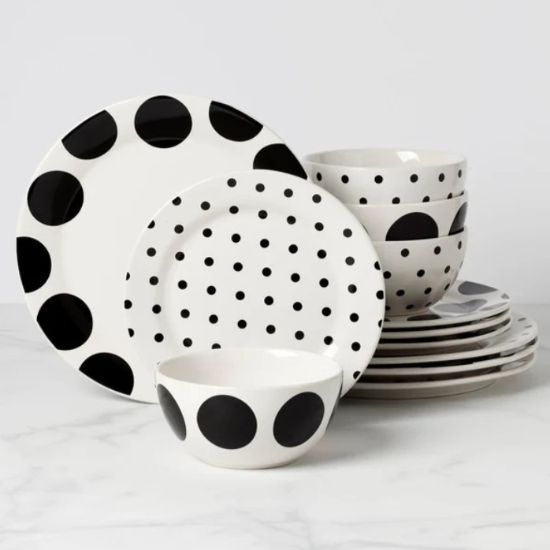 Picture of New 12-Piece Dinnerware Set, On the Dot