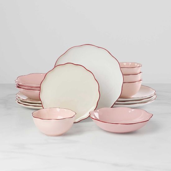 Picture of New 16-Piece Pink Dinnerware Set