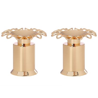 Picture of Pair of Gold Candlestick Holders