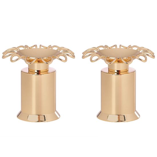 Picture of Pair of Gold Candlestick Holders