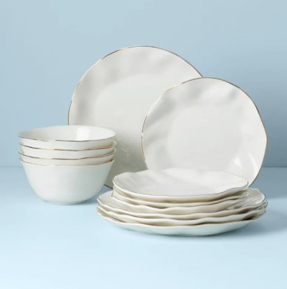 Picture of New 12-Piece Dinnerware Set, White