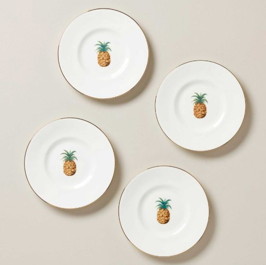 Picture of New Set of 4 Dessert Plates, Bamboo