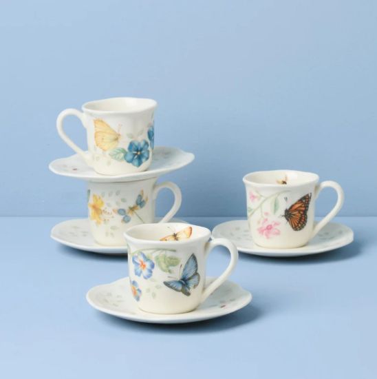 Picture of New Set of 4 Espresso Cups & Saucers, Assorted